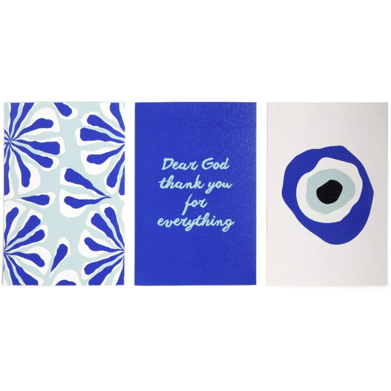 Lot de 3 affiches papier bleu et blanc 10x15cm