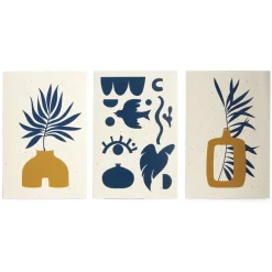 Lot de 3 affiches papier orange bleu et beige 10x15cm < Gifi Clearance