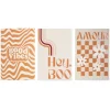 Lot de 3 affiches papier orange et blanc motifs rétro 10x15cm < Gifi Hot