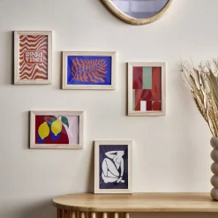Lot de 3 affiches style Matisse papier noir et beige 10x15cm