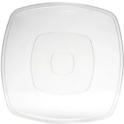 Lot de 6 assiettes carrées plastique transparent à bord arrondi 18,5x18,5 cm < Gifi Online