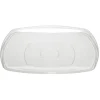 Lot de 6 assiettes carrées plastique transparent à bord arrondi 22x22 cm