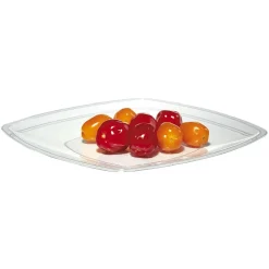 Lot de 6 assiettes carrées plastique transparent à bord arrondi 22x22 cm