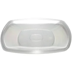 Lot de 6 assiettes carrées plastique transparent à bord arrondi 22x22 cm