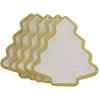 Lot de 10 assiettes carton Sapin blanc avec liseré doré < Gifi Hot