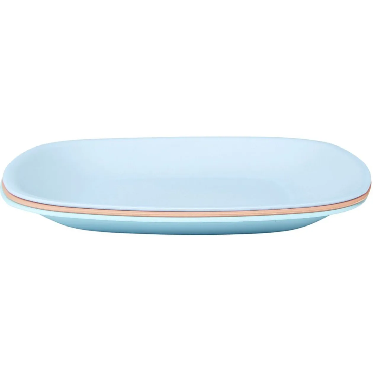 Lot de 3 assiettes colorées en plastique rigide