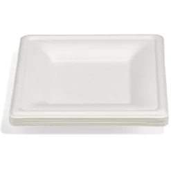 Lot de 12 assiettes à dessert carrées en canne à sucre < Gifi Sale