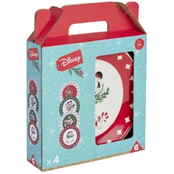Lot de 4 assiettes dessert Disney Mickey porcelaine Ø19cm < Gifi Best