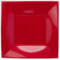 Lot de 6 assiettes à dessert réutilisables rouges