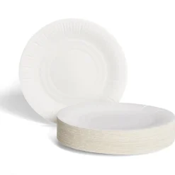 Lot de 100 assiettes en carton blanc Ø23 cm < Gifi Online
