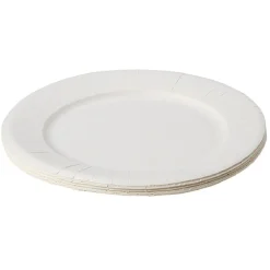 Lot de 20 assiettes en carton blanc Ø27 cm