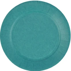 Lot de 10 assiettes en carton bleu canard Ø23 cm < Gifi