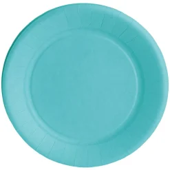 Lot de 10 assiettes en carton bleu caraïbes Ø18 cm < Gifi Sale
