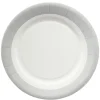 Lot de 10 assiettes en carton Ø18 cm à bord gris