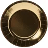 Lot de 10 assiettes en carton Ø18 cm blanc doré