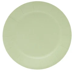 Lot de 10 assiettes en carton Ø18cm vert olive