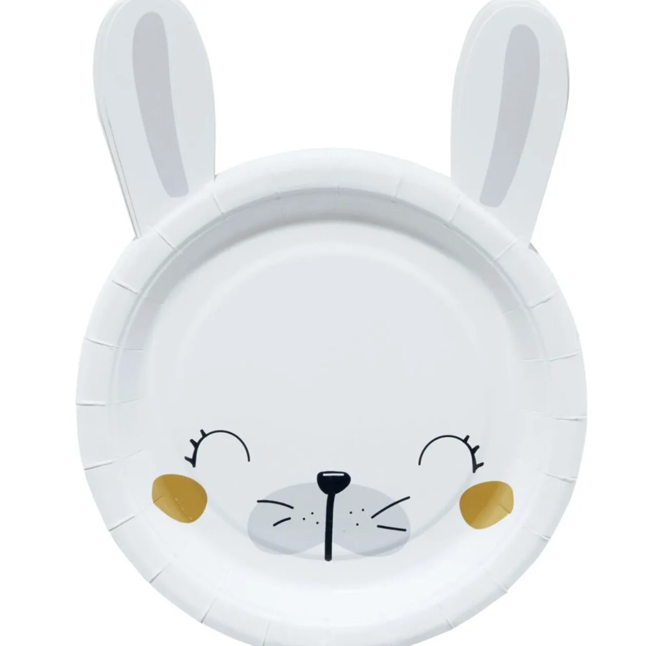 Lot de 10 assiettes en carton design lapin de Pâques