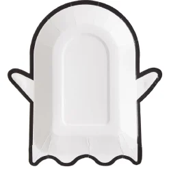 Lot de 10 assiettes en carton Halloween forme fantôme blanc < Gifi Discount