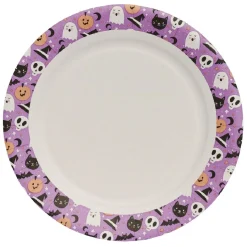 Lot de 10 assiettes en carton motif fantôme Halloween < Gifi Hot