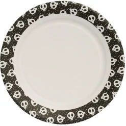 Lot de 10 assiettes en carton motif tête de squelette Halloween < Gifi