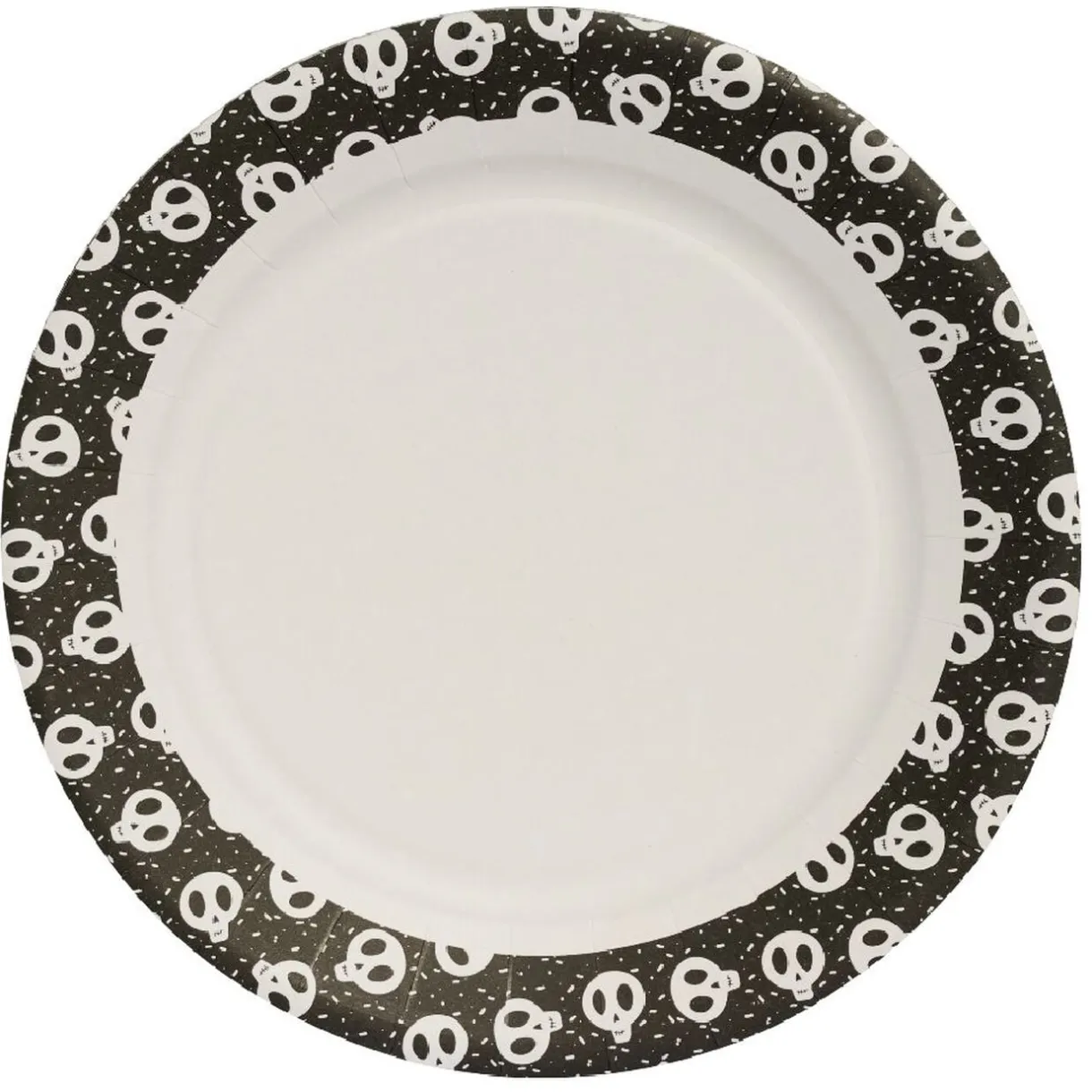 Lot de 10 assiettes en carton motif tête de squelette Halloween < Gifi