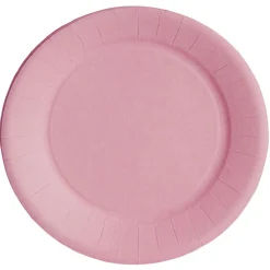 Lot de 10 assiettes en carton rose nude Ø18 cm