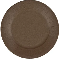 Lot de 10 assiettes en carton taupe Ø23 cm