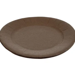 Lot de 10 assiettes en carton taupe Ø18 cm