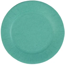 Lot de 10 assiettes en carton vert émeraude Ø18 cm