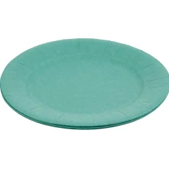 Lot de 10 assiettes en carton vert émeraude Ø18 cm