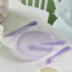 Lot de 4 assiettes enfant plastique coloré Ø18,5cm < Gifi Discount