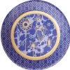 Lot de 10 assiettes jetables en carton bleu motif doré < Gifi Discount