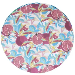 Lot de 10 assiettes plates rondes carton motif exotique grenade feuillage Ø23cm