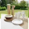 Lot de 50 assiettes plates rondes en carton kraft marron < Gifi Discount