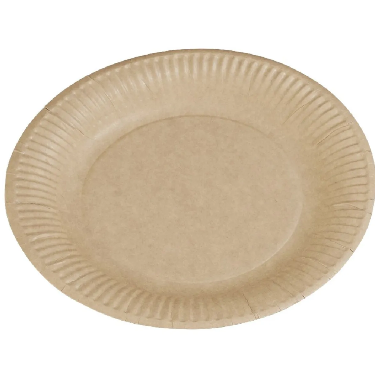 Lot de 50 assiettes plates rondes en carton kraft marron < Gifi Discount