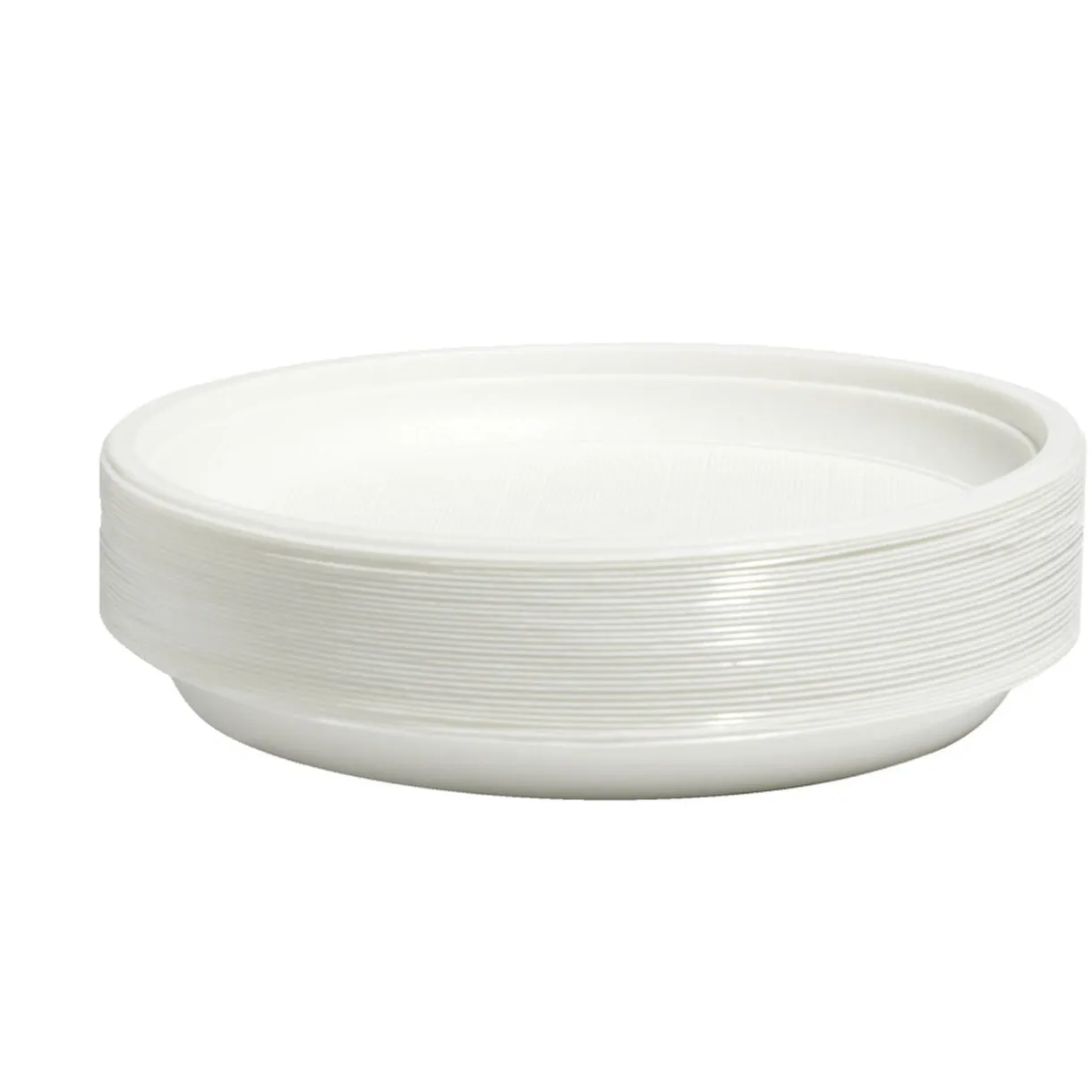 Lot de 50 assiettes plates réutilisables plastique blanc < Gifi Best
