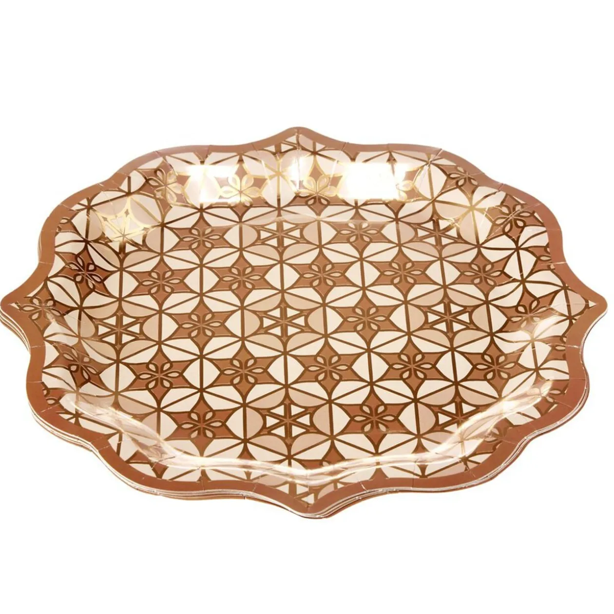 Lot de 6 assiettes rondes en carton New Mirage arabesque Ø26cm