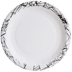 Lot de 10 assiettes rondes en carton Halloween motif araignée < Gifi Discount