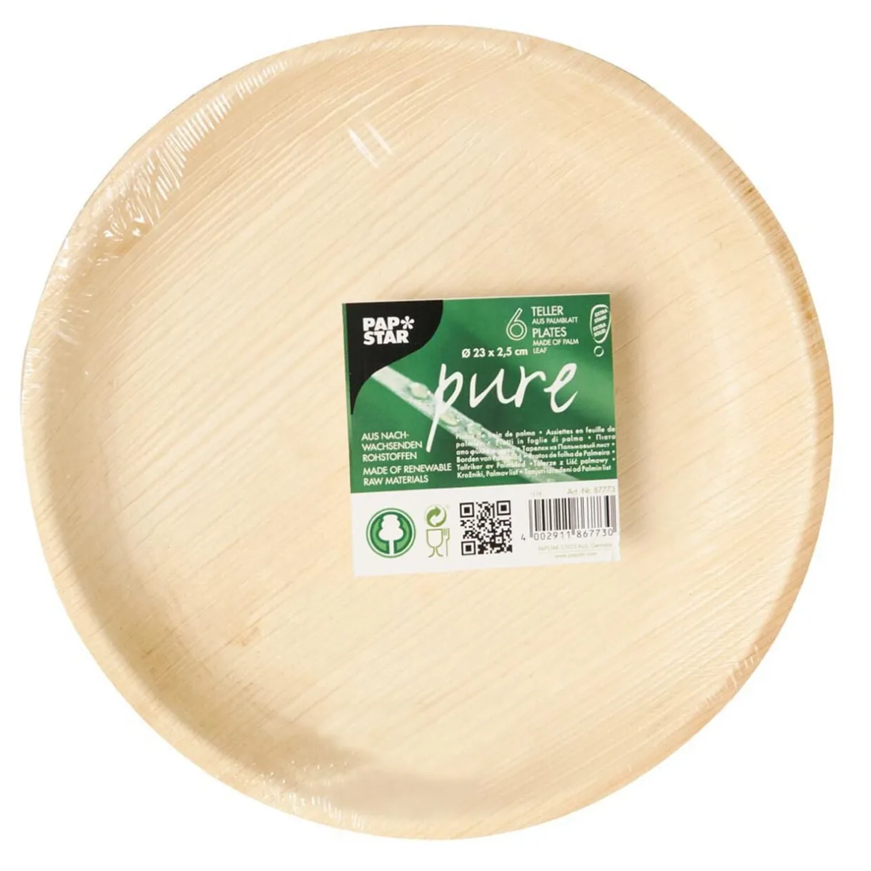 Lot de 6 assiettes rondes en feuille de palmier beige < Gifi Outlet