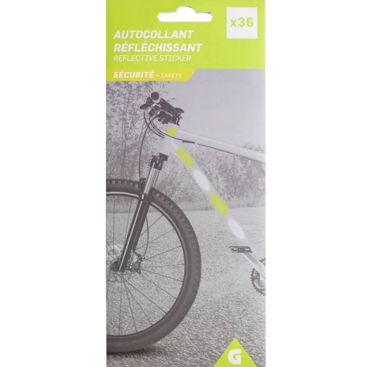 Lot de 36 autocollants réfléchissants blanc et jaune