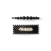 Lot de 2 barrettes à cheveux dorées à perles noires