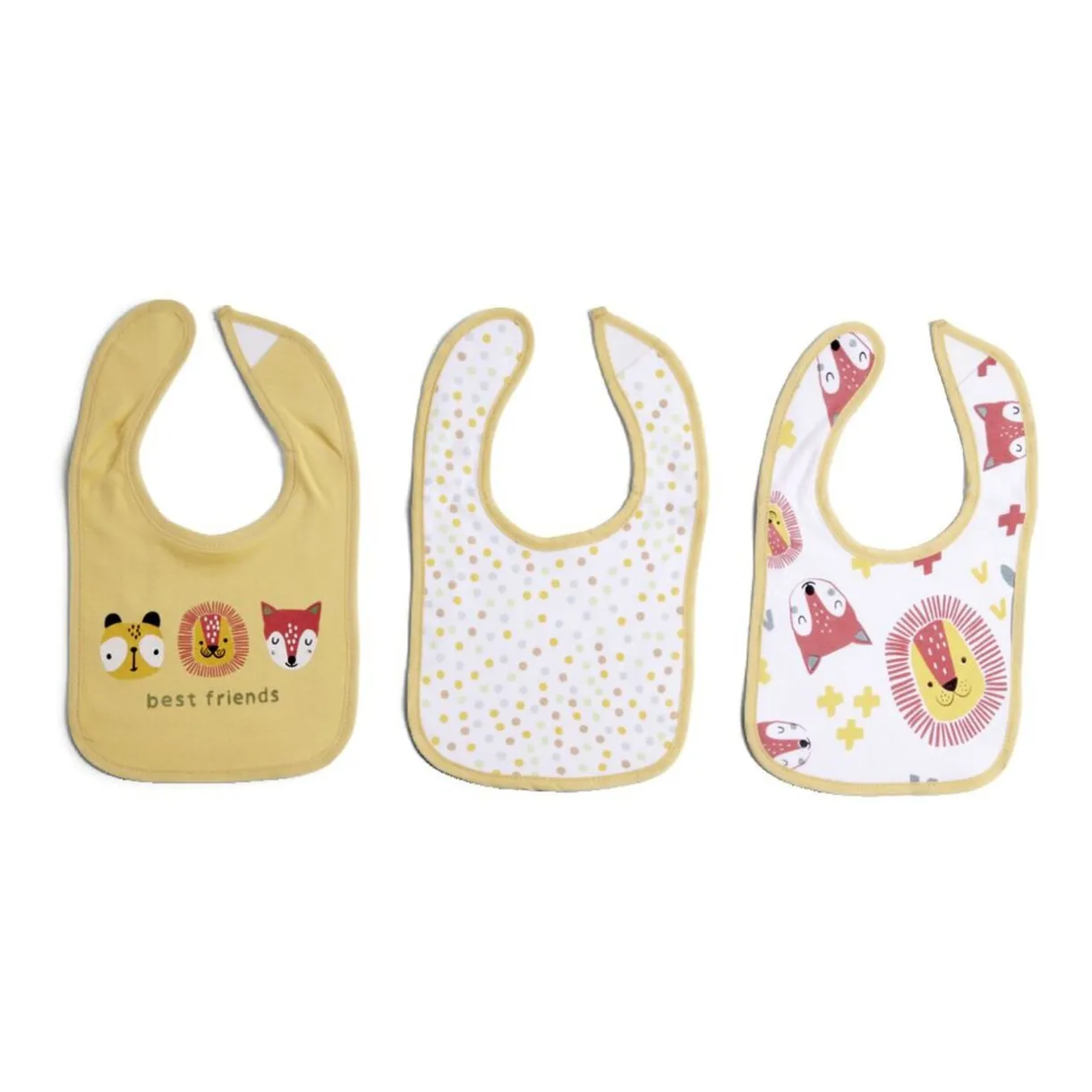 Lot de 3 bavoirs jaunes coton et polyester 31,5x19,5cm < Gifi Best