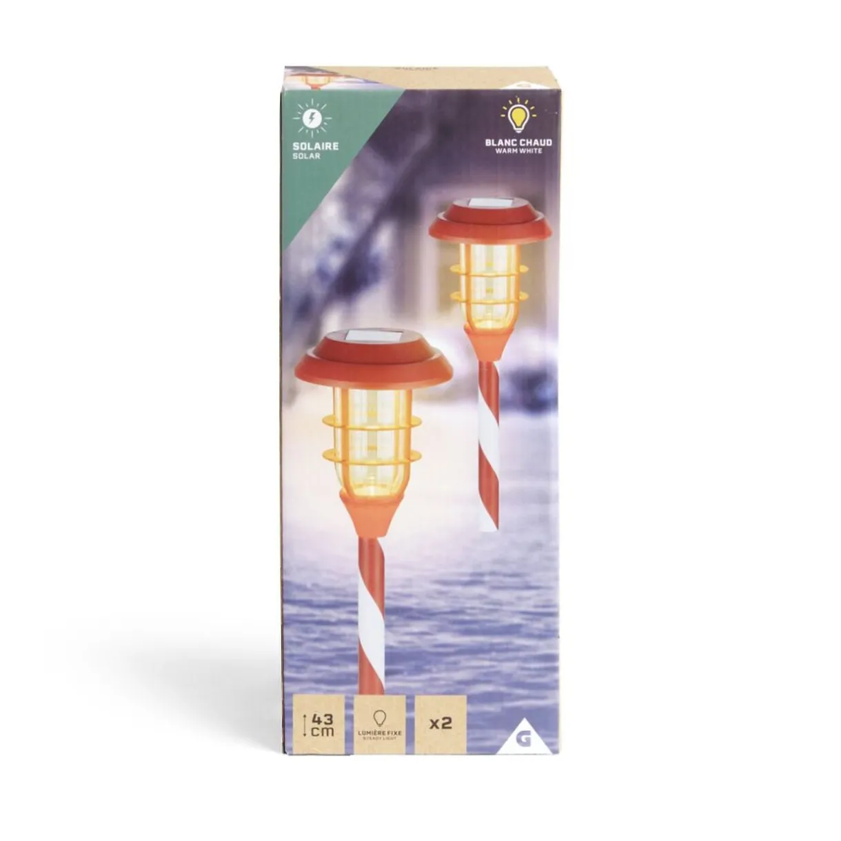 Lot de 2 bornes solaires à planter H43,5cm < Gifi Clearance