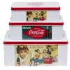 Lot de 3 boîtes alimentaires Coca Cola rectangulaires en métal rouge et blanc < Gifi Clearance