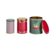 Lot de 3 boîtes alimentaires en métal décor Noël 3 tailles