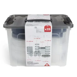 Lot de 25 boîtes alimentaires 150ml à 11L < Gifi Online