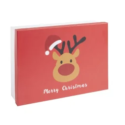 Lot de 3 boîtes cadeaux rectangulaires à empiler décor Noël 3 tailles