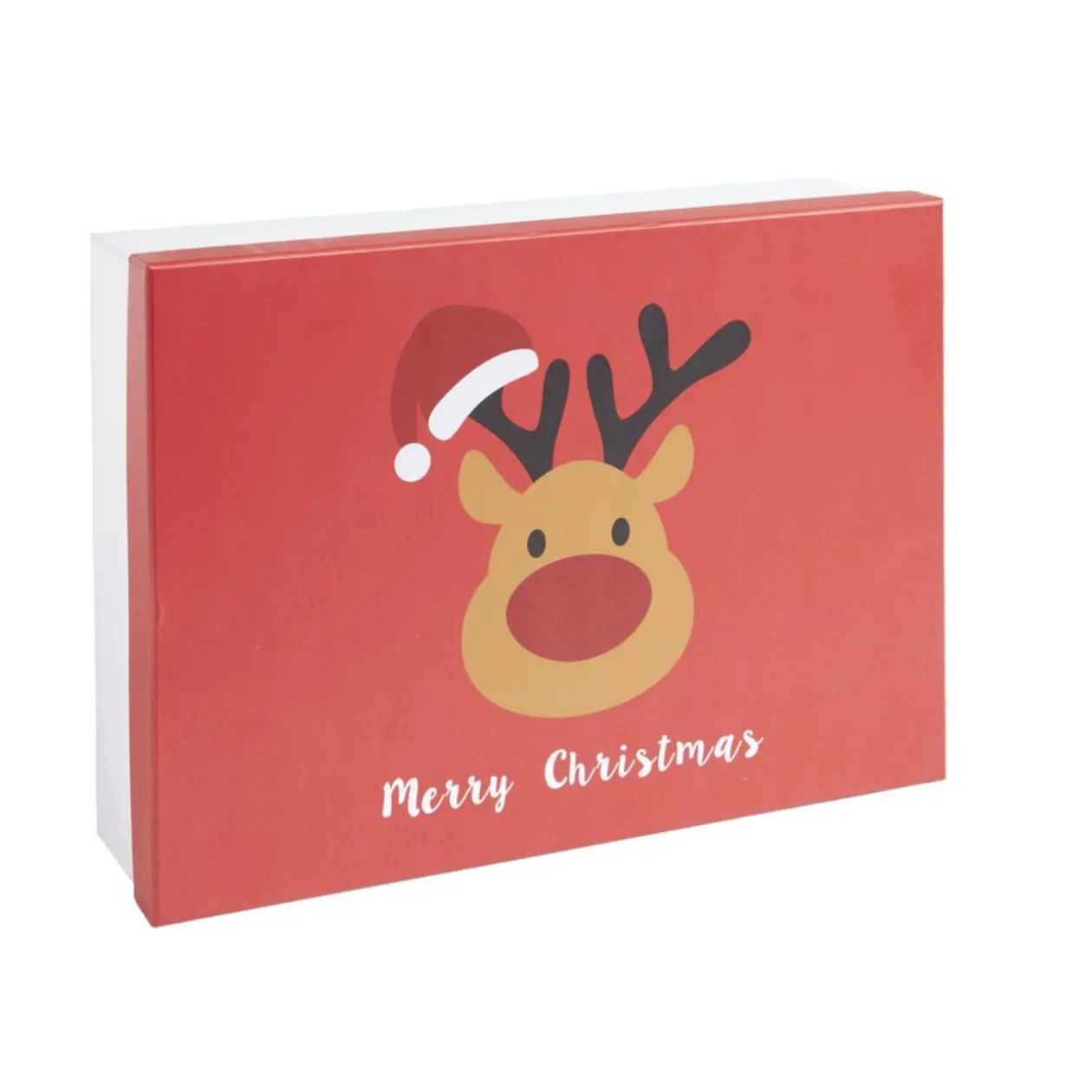 Lot de 3 boîtes cadeaux rectangulaires à empiler décor Noël 3 tailles