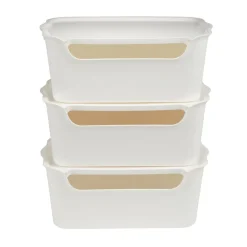 Lot de 3 boîtes de rangement 15L avec couvercle plastique 39x25xH16cm