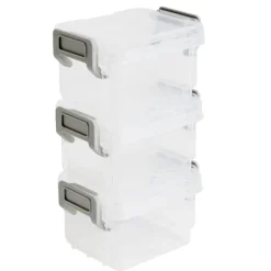 Lot de 8 boîtes de rangement 3 tailles plastique transparent - 2 modèles